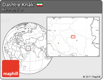 Blank Location Map of Dasht-e Khāk