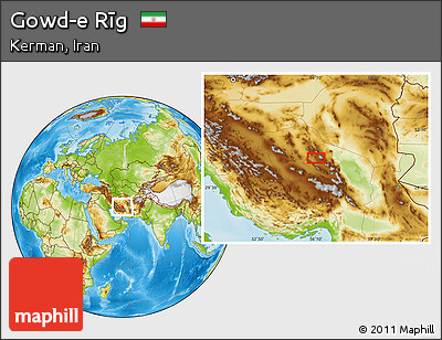 Physical Location Map of Gowd-e Rīg