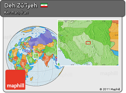 Political Location Map of Deh Zū'īyeh