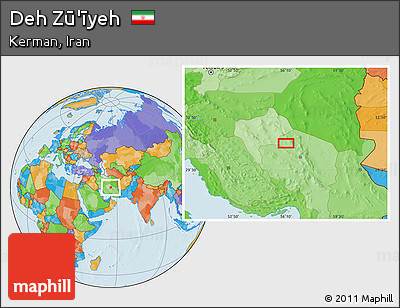 Political Location Map of Deh Zū'īyeh