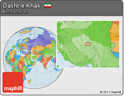 Political Location Map of Dasht-e Khāk