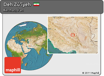 Satellite Location Map of Deh Zū'īyeh