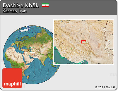 Satellite Location Map of Dasht-e Khāk