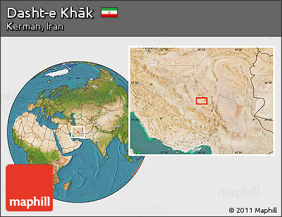Satellite Location Map of Dasht-e Khāk