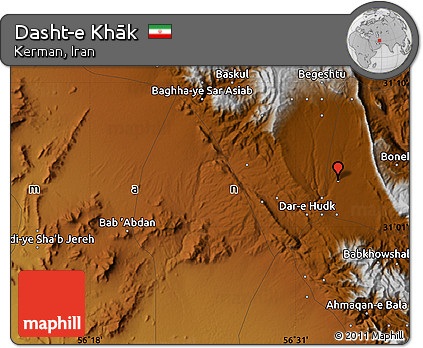 Physical Map of Dasht-e Khāk