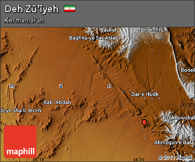 Physical Map of Deh Zū'īyeh