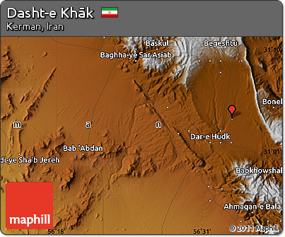 Physical Map of Dasht-e Khāk