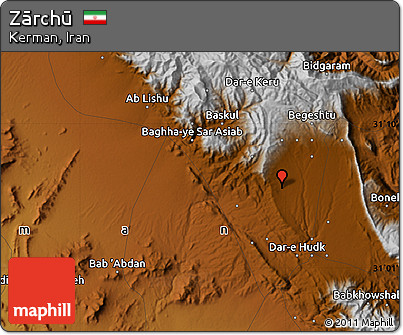 Physical Map of Zārchū