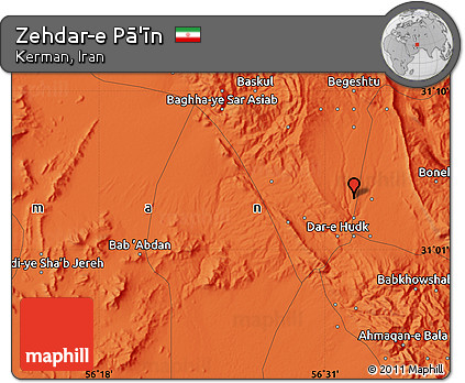 Political Map of Zehdar-e Pā'īn