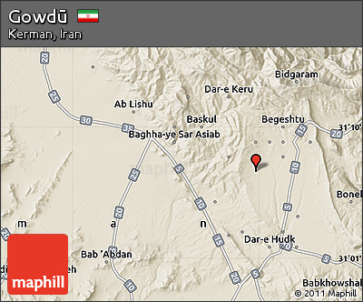 Shaded Relief Map of Gowdū