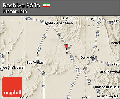 Shaded Relief Map of Rashk-e Pā'īn