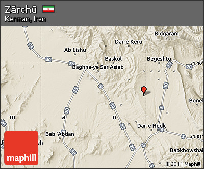 Shaded Relief Map of Zārchū