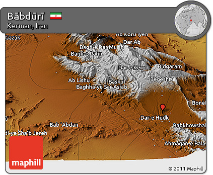 Physical Panoramic Map of Bābdūrī