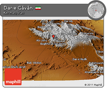 Physical Panoramic Map of Dar-e Gāvān