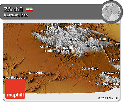 Physical Panoramic Map of Zārchū