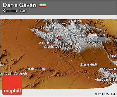 Physical Panoramic Map of Dar-e Gāvān