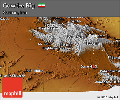 Physical Panoramic Map of Gowd-e Rīg