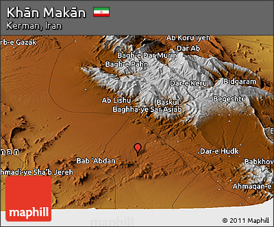 Physical Panoramic Map of Khān Makān
