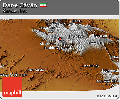 Physical Panoramic Map of Dar-e Gāvān