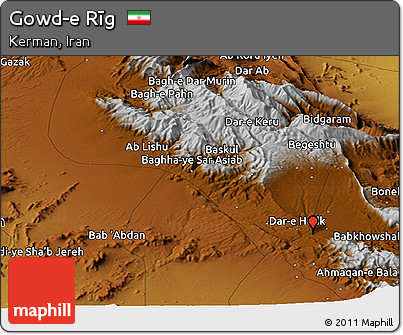 Physical Panoramic Map of Gowd-e Rīg