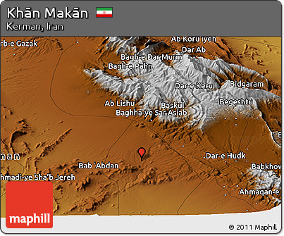 Physical Panoramic Map of Khān Makān