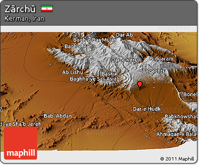 Physical Panoramic Map of Zārchū