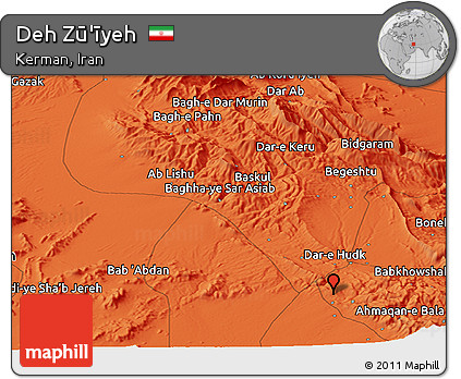 Political Panoramic Map of Deh Zū'īyeh