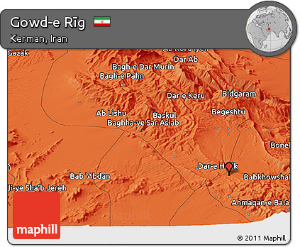 Political Panoramic Map of Gowd-e Rīg