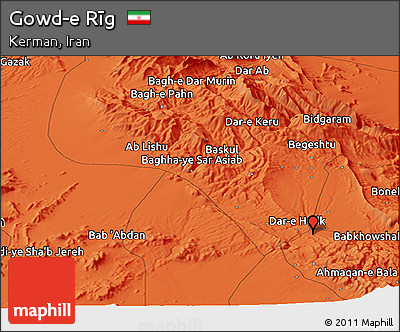Political Panoramic Map of Gowd-e Rīg