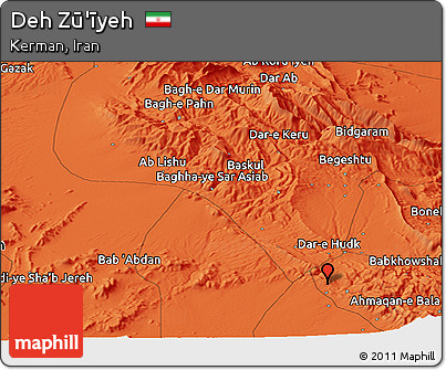 Political Panoramic Map of Deh Zū'īyeh