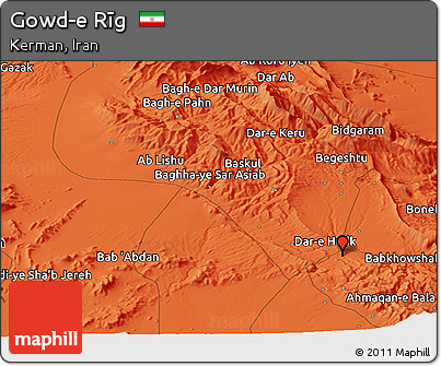 Political Panoramic Map of Gowd-e Rīg