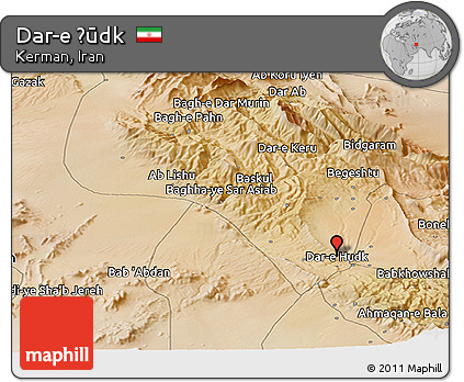 Satellite Panoramic Map of Dar-e Ḩūdk