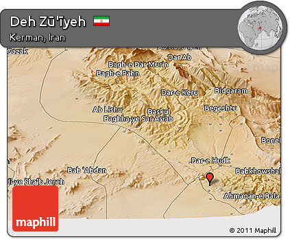 Satellite Panoramic Map of Deh Zū'īyeh