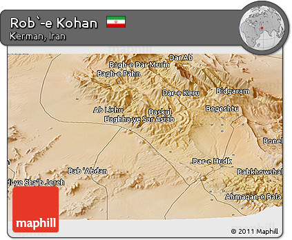 Satellite Panoramic Map of Rob`-e Kohan