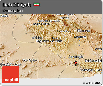 Satellite Panoramic Map of Deh Zū'īyeh