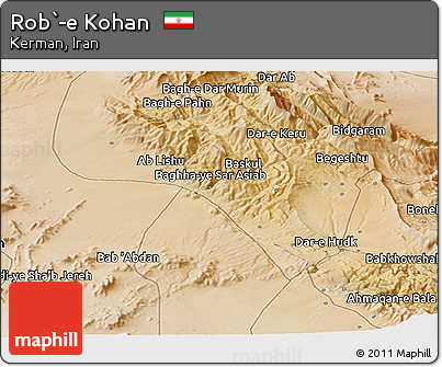 Satellite Panoramic Map of Rob`-e Kohan