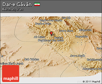 Satellite Panoramic Map of Dar-e Gāvān