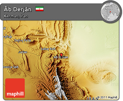 Physical 3D Map of Āb Derjān