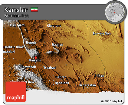 Physical 3D Map of Kamshīr