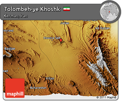 Physical 3D Map of Tolombeh-ye Khoshk