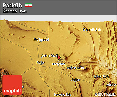 Physical 3D Map of Patkūh