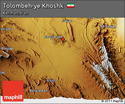 Physical 3D Map of Tolombeh-ye Khoshk