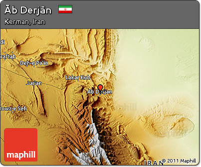Physical 3D Map of Āb Derjān