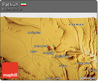 Physical 3D Map of Patkūh