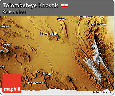 Physical 3D Map of Tolombeh-ye Khoshk