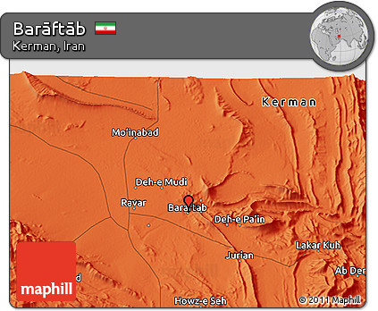 Political 3D Map of Barāftāb