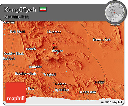 Political 3D Map of Kongū'īyeh