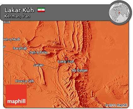 Political 3D Map of Lakar Kūh
