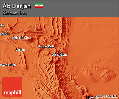 Political 3D Map of Āb Derjān
