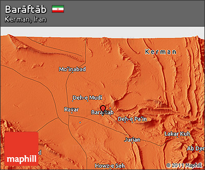 Political 3D Map of Barāftāb